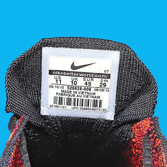 Nike Mens Flyknit Racer Running Shoe Sz 11 Acai Berry/Pink/Orange 526628-008 GUC - Picture 11 of 12